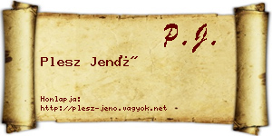 Plesz Jenő névjegykártya